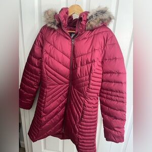Lands End Red Puffer Coat